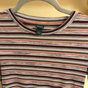 Ribbed knit striped bodycon dress